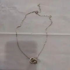 シルバー 二重リング ネックレス