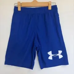 アンダーアーマー ハーフパンツ ストレート ロゴ YLG 青スポーツ