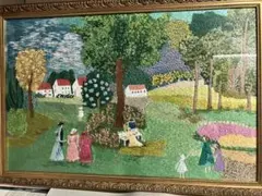 ❤️風景刺繍画 金色フレーム付き