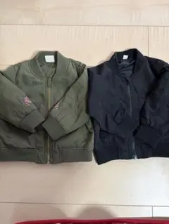 ベビー　ジャケット 2点セット オリーブグリーン・ブラック