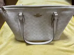 COACH ギャラリー トート バッグ・シグネチャー キャンバス ホワイト