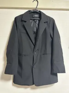 ブラック テーラードジャケット 長袖 二つボタン