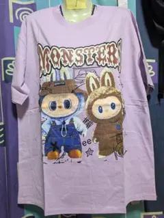 モンスターキャラクター 半袖Tシャツ ラベンダー