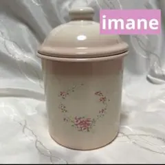 imaneマリー キャニスター ホーロー バラ ローズ カントリー イマン 美品のサムネイル