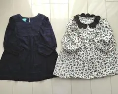 キッズ 七分袖 ワンピース 2点セット（4y, 100cm）