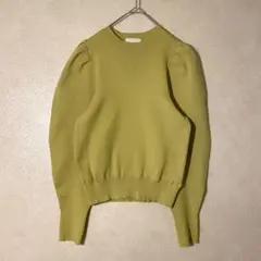 美品 ユナイテッドアローズ パフスリーブニット ライムグリーン