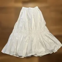 BANANA REPUBLIC ロングフレアスカート ホワイト