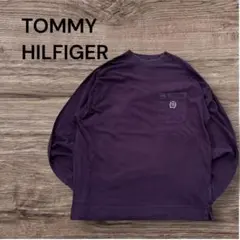 TOMMYHILFIGERトミーフィガー刺繍Lバーガンディエンジ90sUSA古着