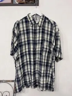 25SS】プランテーション チェックブラウス 大ぶり 爽やかカラー ワイド 