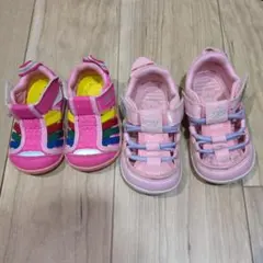 サンダル2点セット 12.5cm 14.5cm キッズサンダル ピンク