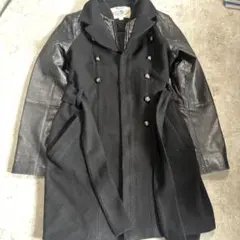 a*.様 DIESEL レザー切替 ロングコート ブラック