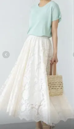 fifth 総レースフレアロングスカート