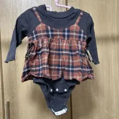 tete a tete チェック柄 ロンパース　70サイズ