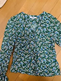 UNIQLO 花柄シャツ Sサイズ グリーン