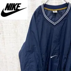 KP111《90s》ナイキ　Vネックプルオーバー　白タグ　刺繡ロゴ