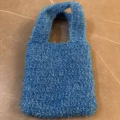 青いファブリック ハンドバッグ