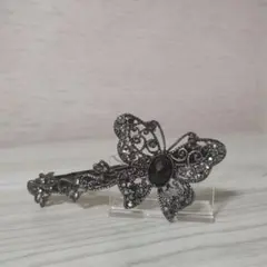 Ozz Ccroce オッズクローチェ 蝶 ヘアクリップ 髪留め バレッタ 黒