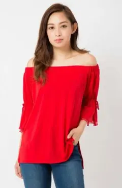 【新品】CECIL McBEE   スリット入りキャンディースリーブオフショル