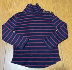 ZARA ネイビーと赤のストライプ タートルネック 104cm