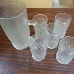 新品未使用　ガラス製ピッチャーとグラスセット