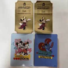 ディズニーストアディズニーリゾート店　ミニーステッカー2枚+じゃんけんカード2枚