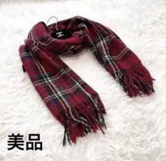 美品　ストール　マフラー　タータンチェック