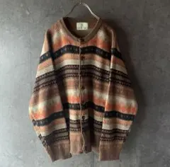 総柄カーディガン レトロ vintage ノルディック アーガイル柄