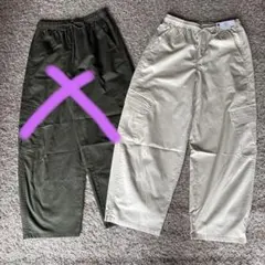 GU カーゴバレルアンクルパンツ　丈長めLサイズ　クリームのサムネイル