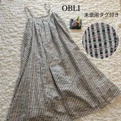 美品】Y's ワイズ ワンピースチェック×ドット柄 リネン ヨウジヤマモト