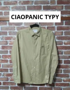 【美品】CIAOPANIC TYPY メンズ ワンポイント シャツ ベージュ