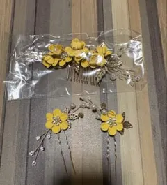 イエローフラワーヘアアクセサリーセット