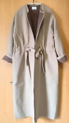 【美品】RADIATE　コーディガン　ベージュ　内側チェック柄