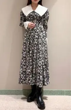 SNIDEL ビッグカラーコルセットワンピース