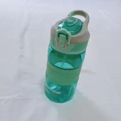 ストロー付き水筒 450ml ミントグリーン 大容量 スポーツ アウトドア 軽量のサムネイル