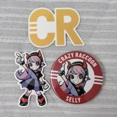 crazy raccoon メンバー　缶バッジ　ステッカーセット2 Selly
