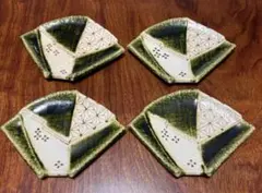 【美品】織部焼_美濃焼_小皿_4枚セットのサムネイル