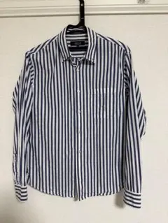 COMME CA ISM ストライプシャツ ネイビー×ホワイト Mのサムネイル