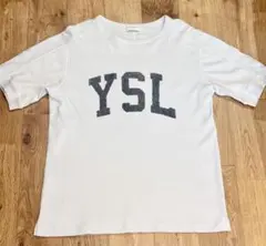 サンローランパリ☆ビッグロゴ入りTシャツ  くすみカラー 入手困難 サンローランパリ☆ビッグロゴ入りTシャツ YSL くすみカラー 入手困難