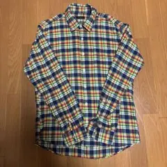 チェック柄 コットン長袖シャツ