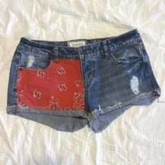 ペイズリー♡デニムショートパンツ 平成ギャル　y2k グランジ　海外ガール