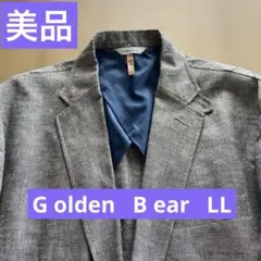 紳士夏長袖ジャケットLLサイズ★ ゴールデンベアー★麻★グレー(クリーニング済)のサムネイル
