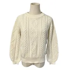 美品♡anyFAM エニィファム ケーブル編みニット 白 アクリル 2サイズ