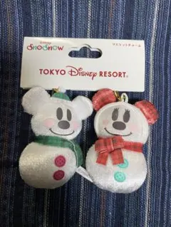 ディズニー　ランド　シー　スノースノー　マスコット　チャーム　ミッキー　ミニー
