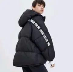 ZARA trf ダウン　オーバーサイズ　テープ　ハイバリュー　Sサイズ