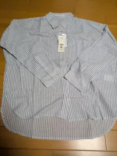 LOWRYS FARM 長袖シャツ L 青白ストライプ