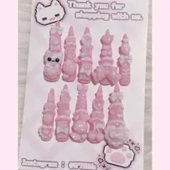 ロングネイルチップ 地雷 量産型 平成女児 ゴテゴテ サブカル 天使界隈