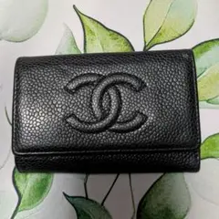 CHANEL キャビア地 レザー キーケース