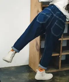 branshes　ガーデナーテーパードデニムパンツ　130cm