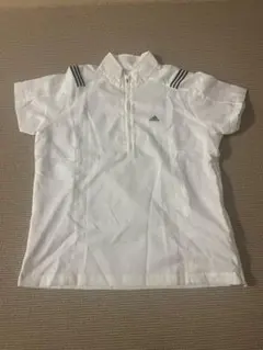 adidas 半袖ハーフジップシャツ ホワイト