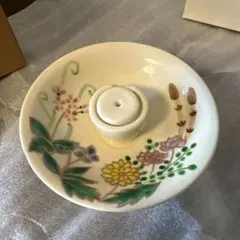 花柄陶器香炉 香料付き